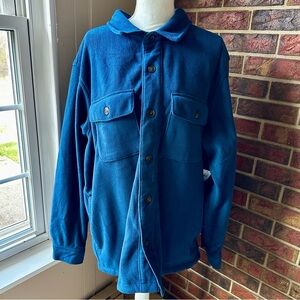 Old Navy Navy Blue Outerwear Shirt Shacket Jacket Fleece XXL Cozy Button Down